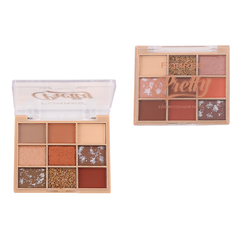 Pretty 9 Colors Eyeshadow теплая палитра теней
