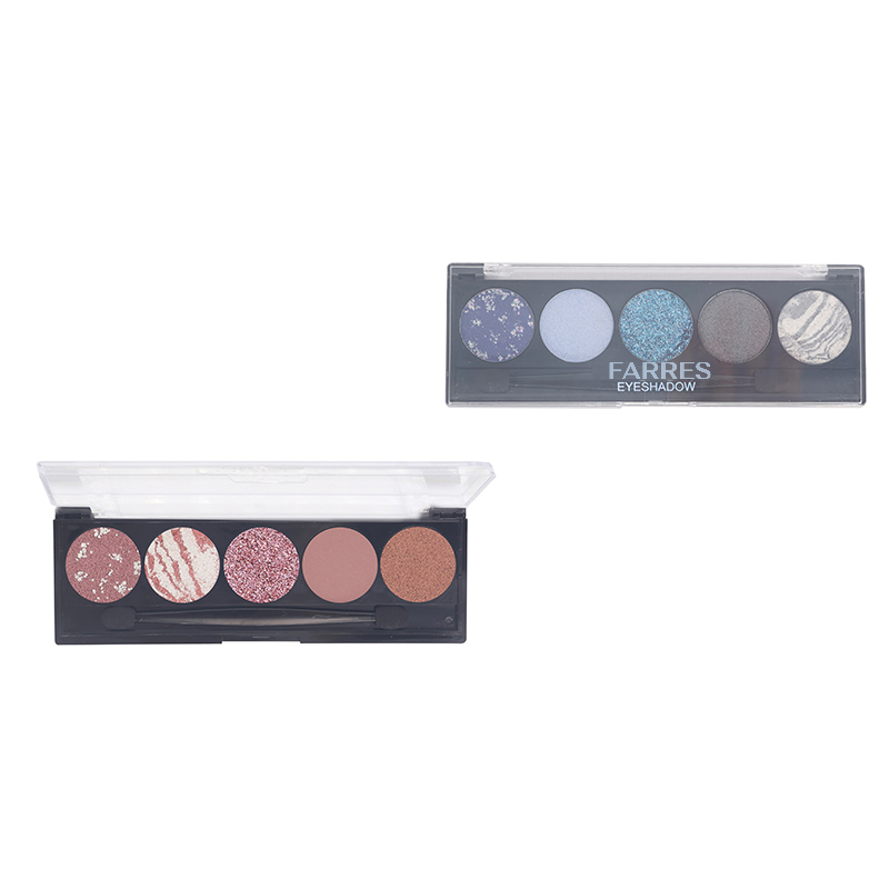 5 Colors Eyeshadow палитра с мраморными и глиттерными оттенками